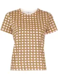 Tory Burch logo-check cotton T-shirt - Orange