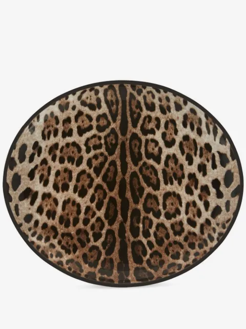Dolce & Gabbana porcelain leopard-print platter