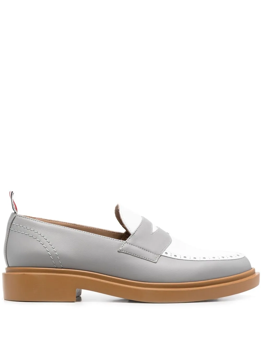 

Thom Browne two-toned penny loafers - Grey