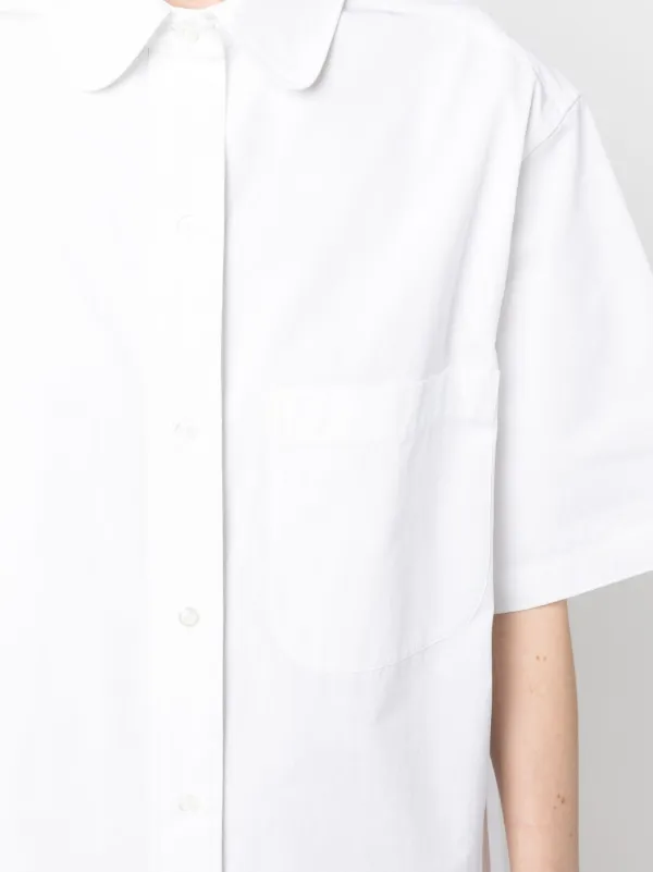 ワンピース THOM BROWNE White poplin shirt mini dress Thom Browne Heavy Poplin Gathered Shirt Minidress | White