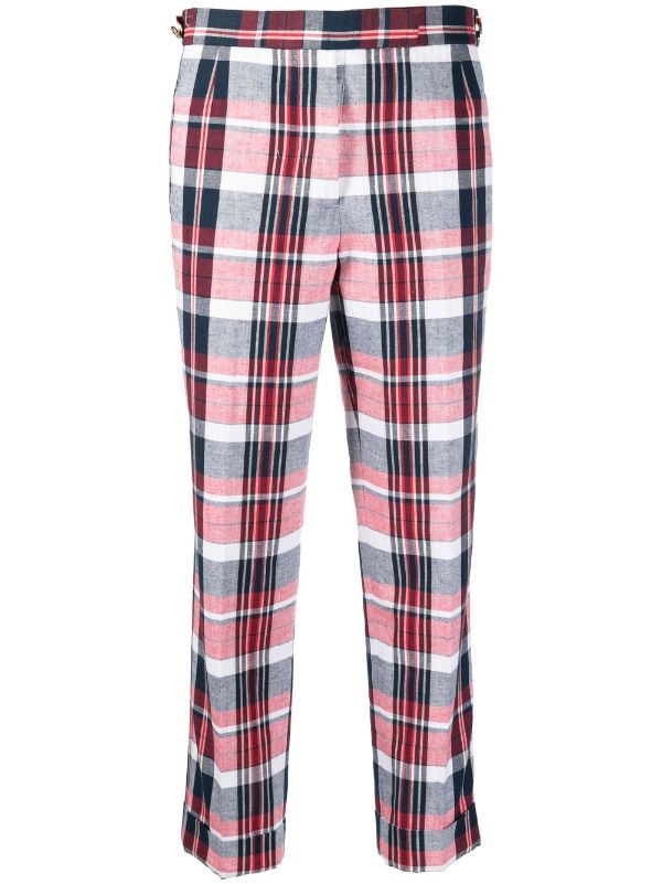 Buy Cropped Checked Trousers Online In India
