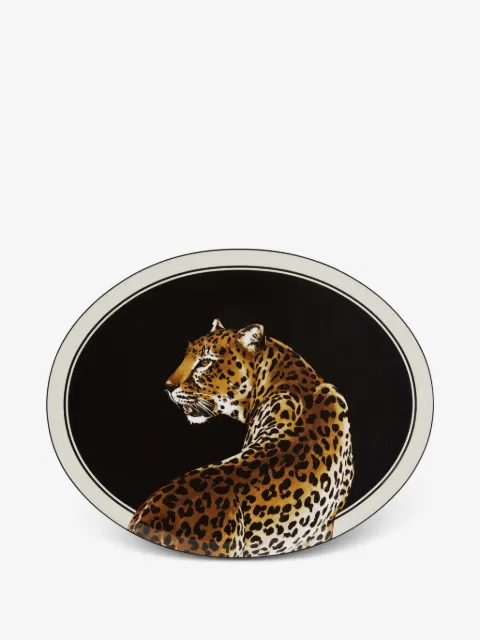 Dolce & Gabbana Porzellanteller mit Leoparden-Print