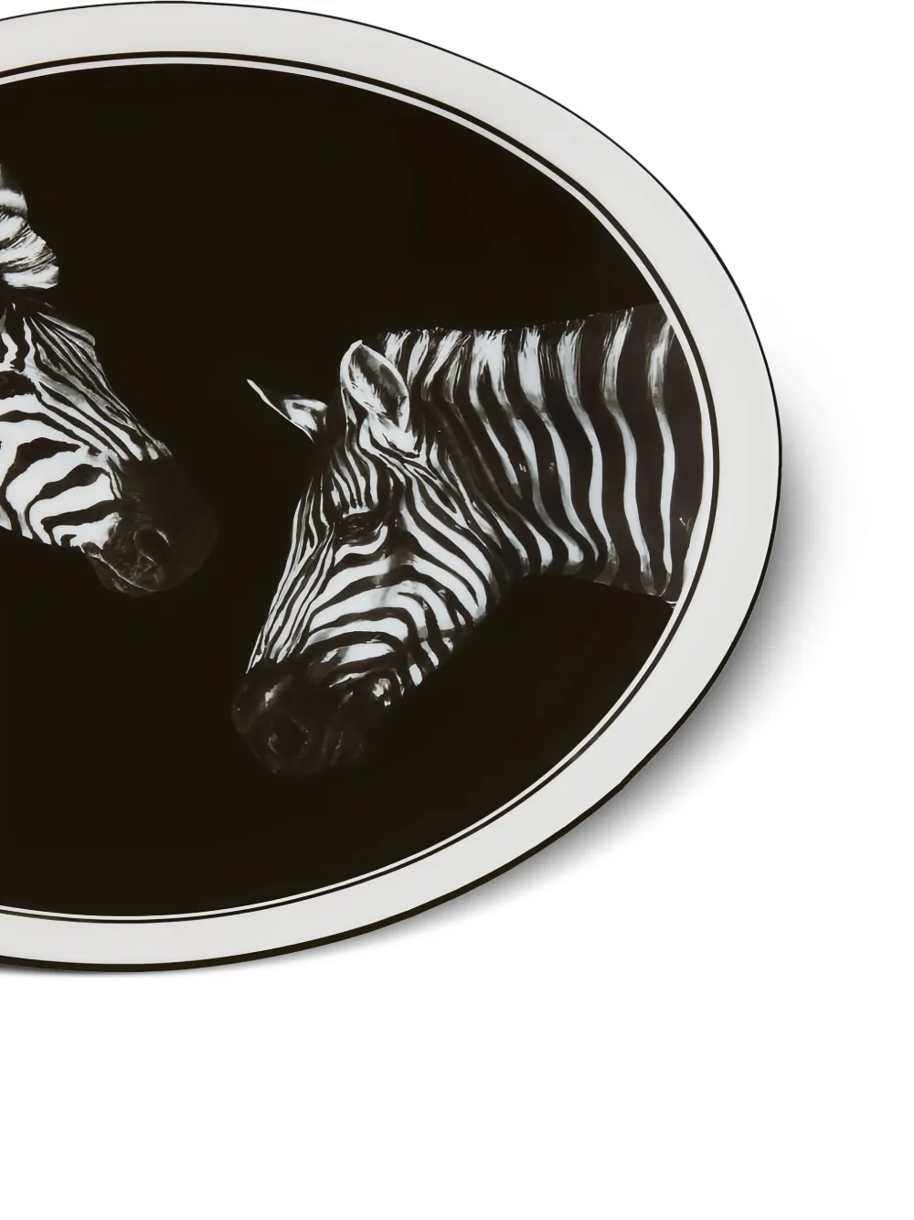 Dolce & Gabbana Zebra-print Platter In Black