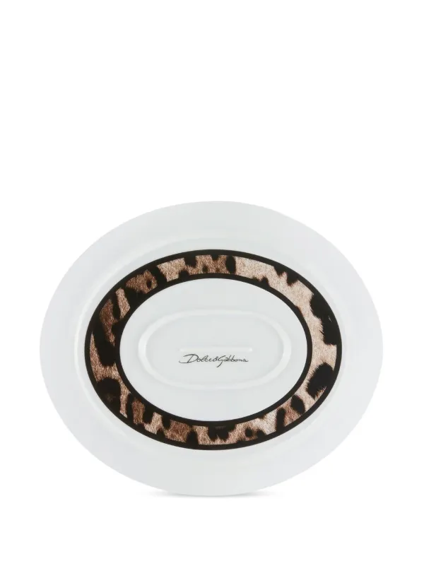 Dolce & Gabbana Porcelain Leopard Platter | Brown | FARFETCH RO