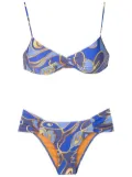 Lygia & Nanny Victoria graphic-print bikini - Blue