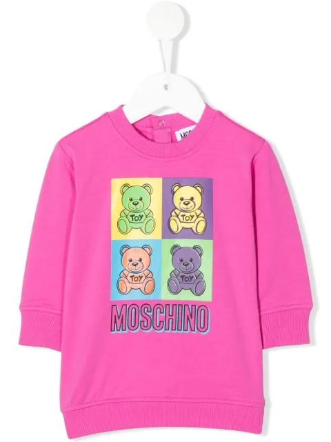 moschino kids 图案logo印花卫衣
