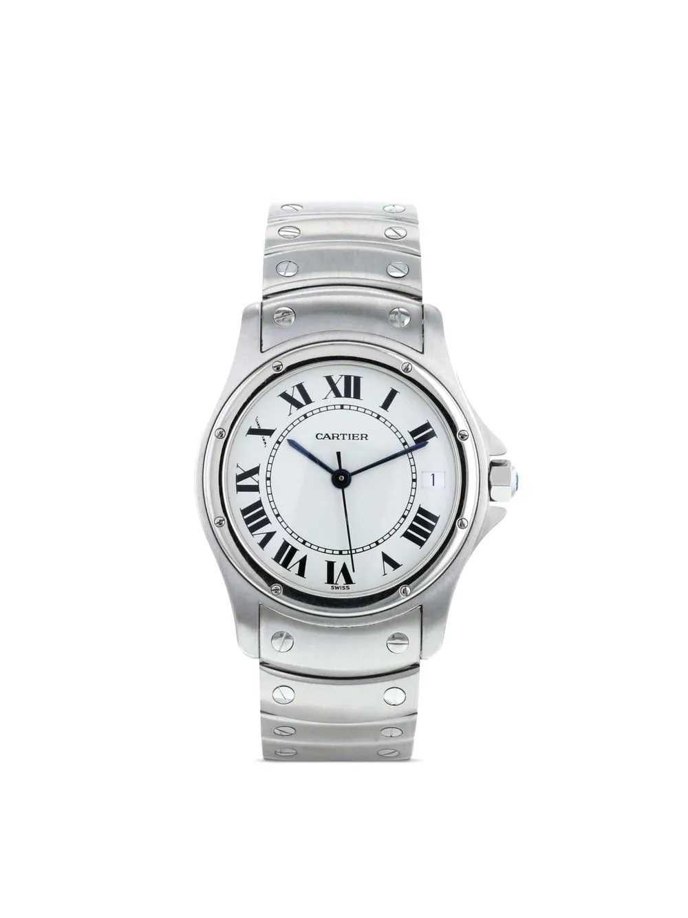 Pre-owned Cartier 1990  Cougar 33mm In White