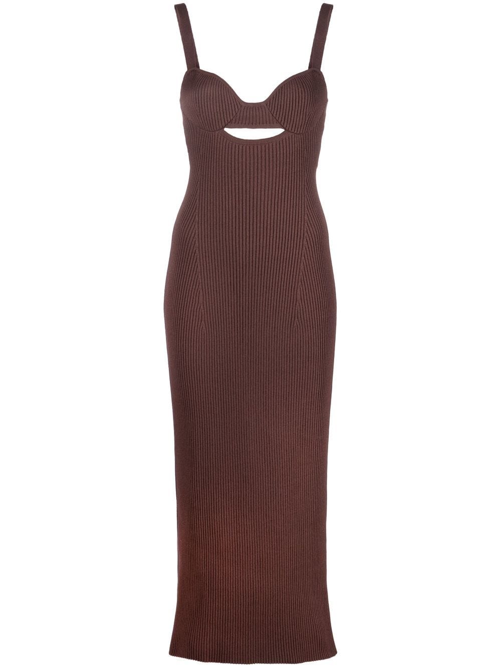 ribbed-knit sleeveless maxi dress