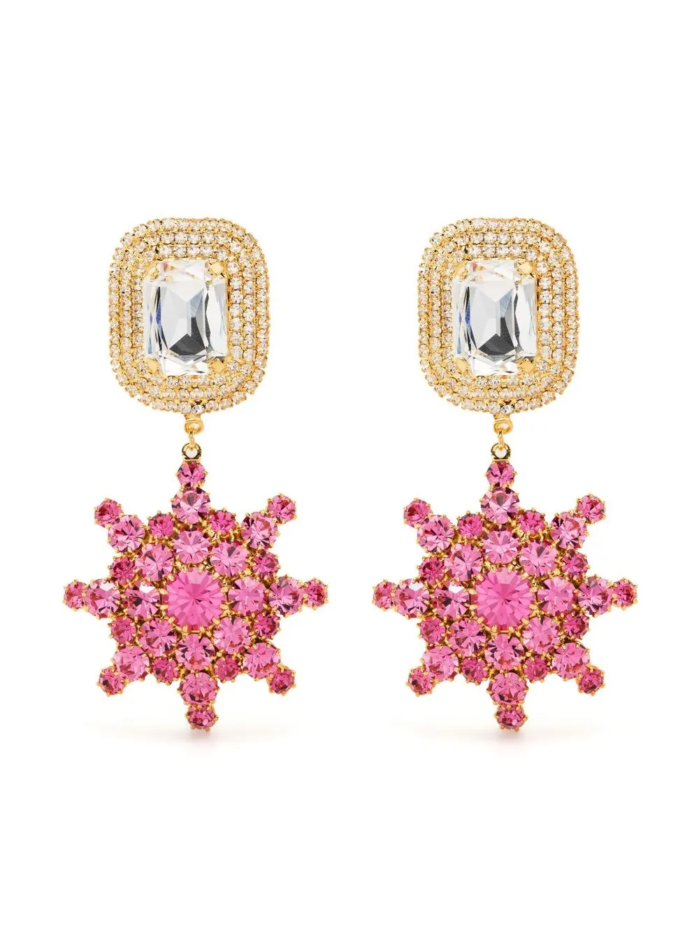 

Magda Butrym aretes con detalles de cristal - Rosado