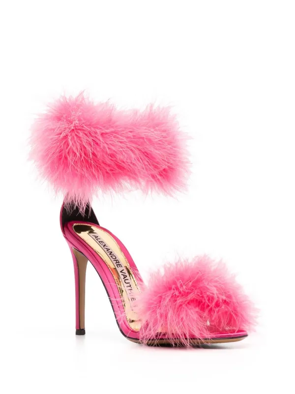Alexandre Vauthier フェザートリム サンダル | ピンク | FARFETCH JP