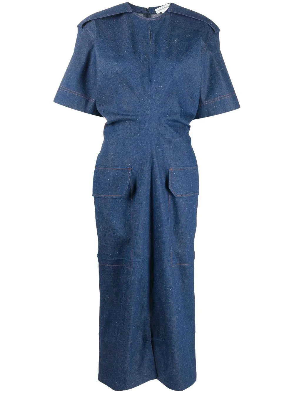 

Victoria Beckham short-sleeved denim midi dress - Blue