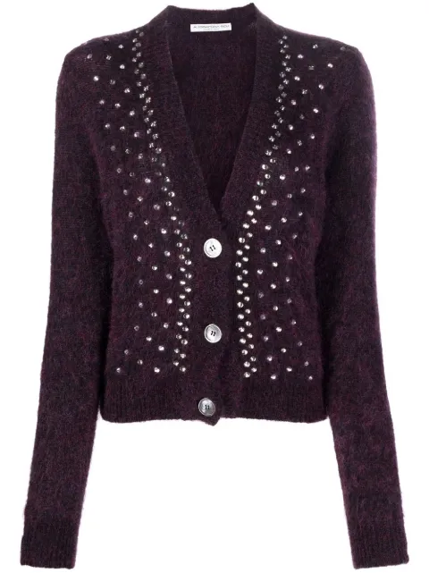 Alessandra Rich crystal-embellished knitted cardigan