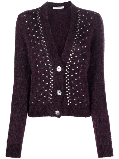 Cardigan à ornements en cristal - Alessandra Rich - Modalova