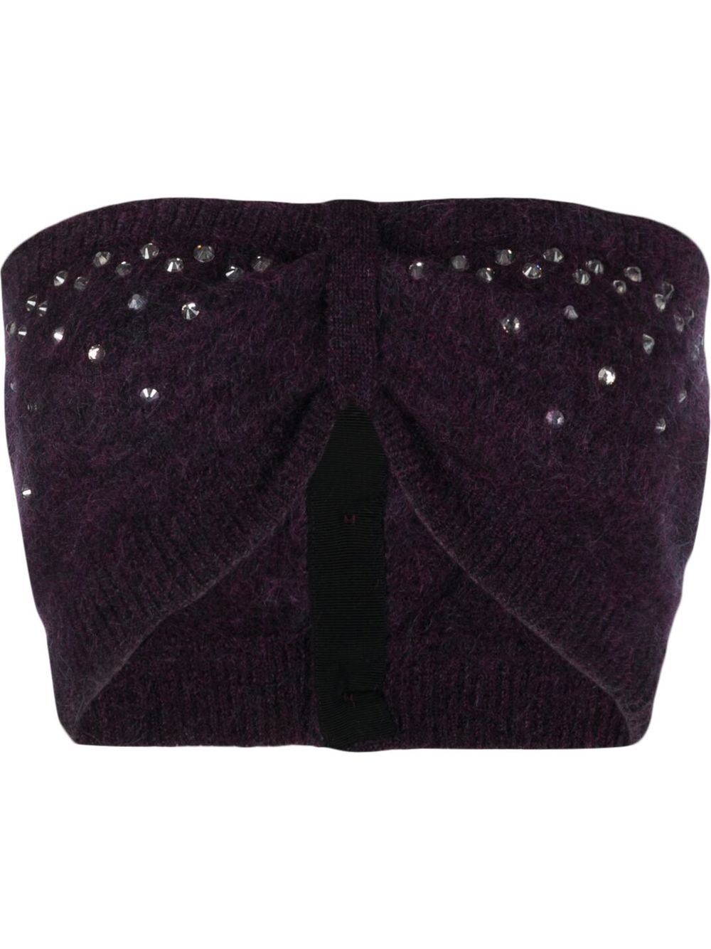 Alessandra Rich Studded Cropped Top In Violett