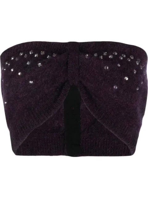 Alessandra Rich studded cropped top