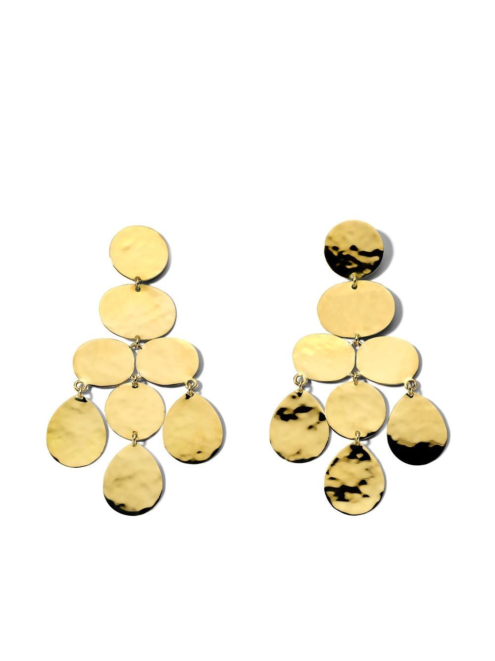 18kt yellow gold Classico crinkle small chandelier earrings