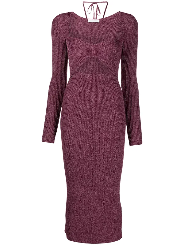 Simkhai Cut-out Detail Knitted Dress in Purple