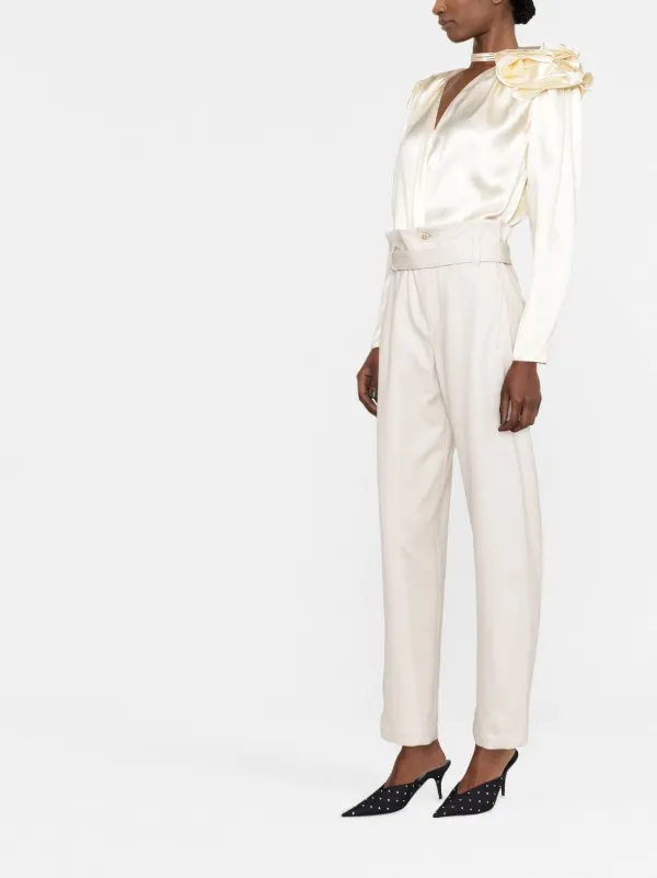 Magda Butrym Draped Silk Blouse | Neutrals | FARFETCH