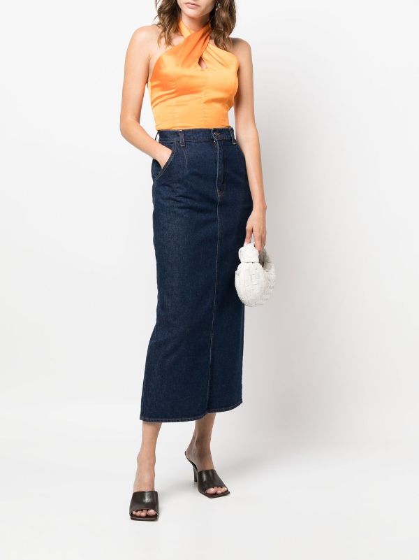 Denim midi skirt on sale 48