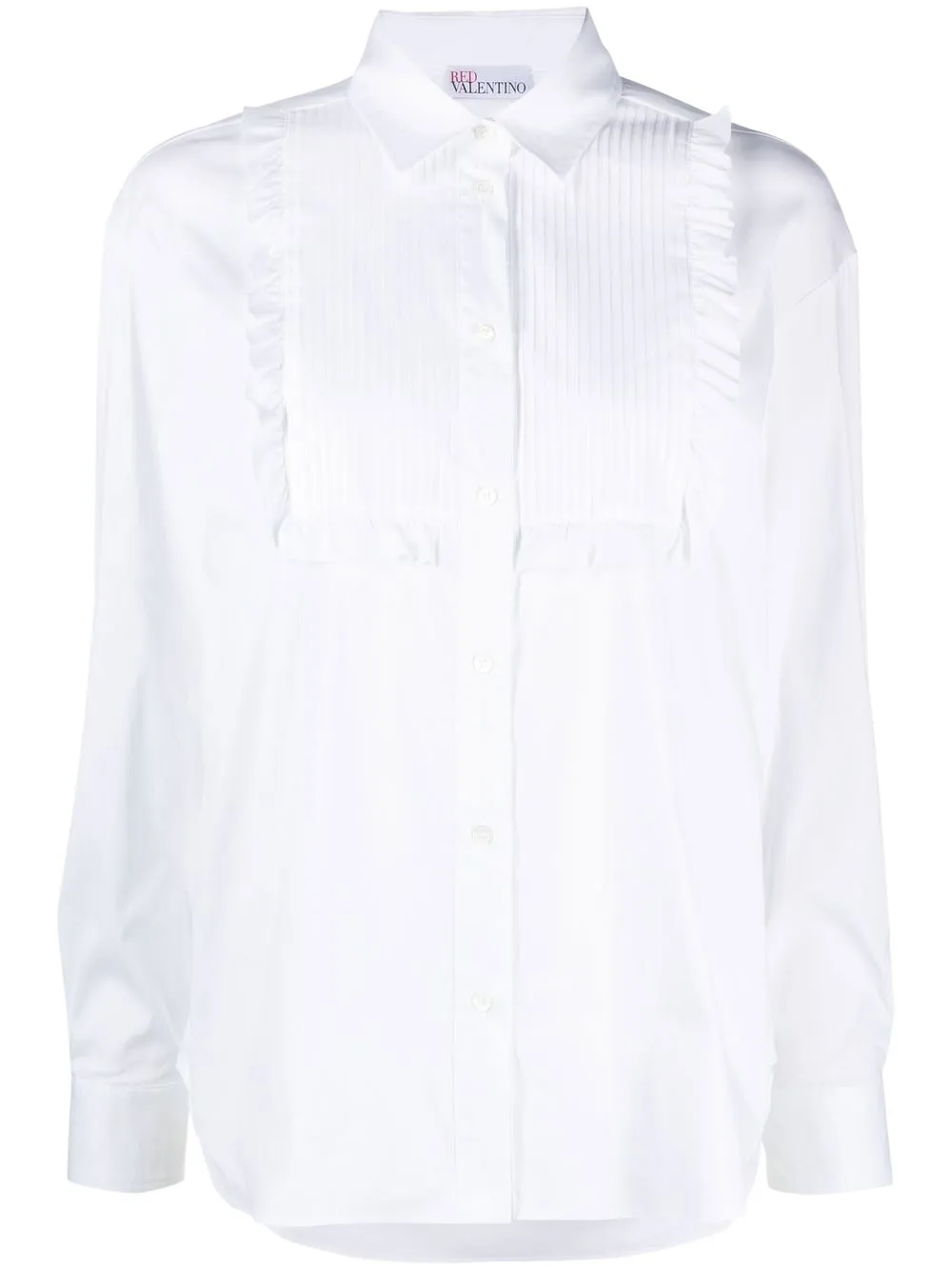 

RED Valentino camisa con volantes - Blanco