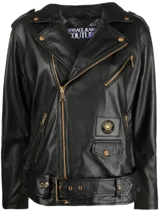 Versace Jeans Couture Biker Leather Jacket - Farfetch