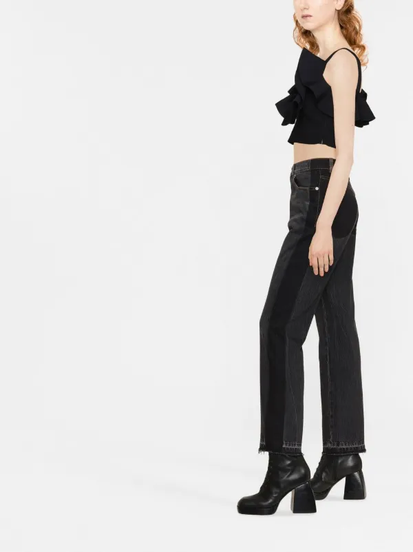 デニム・ジーパン Mcqueen High-Waisted Bootcut Denim Pants With Turn-Up Design McQueen Denim High-Rise Boot-Cut Jeans | Saks Fifth Avenue