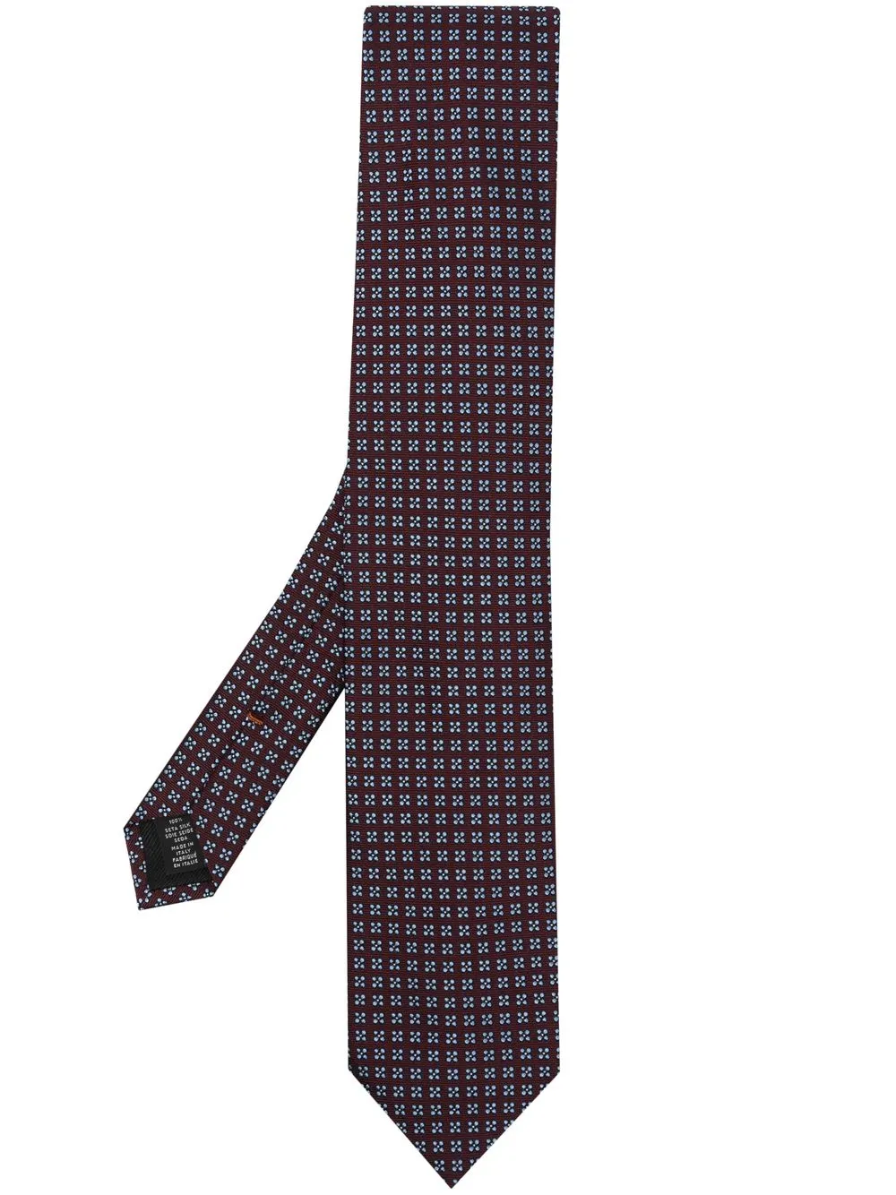 

Zegna corbata de seda con mosaico estampado - Rojo