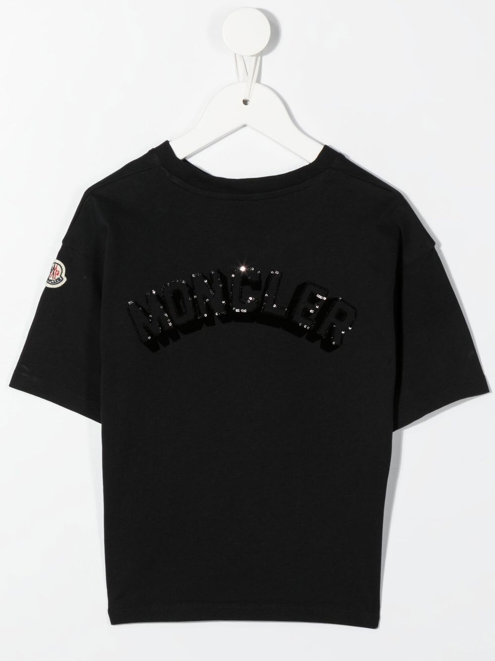 Moncler Enfant T-shirt met logopatch - Zwart