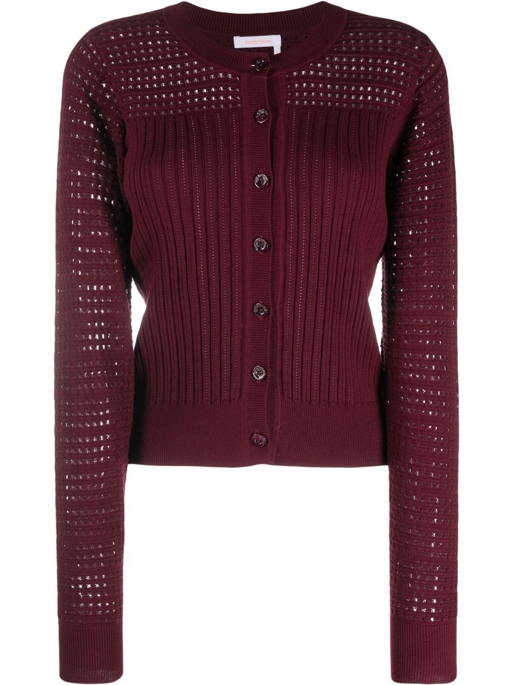 

See by Chloé ribbed button-up cardigan - Purple