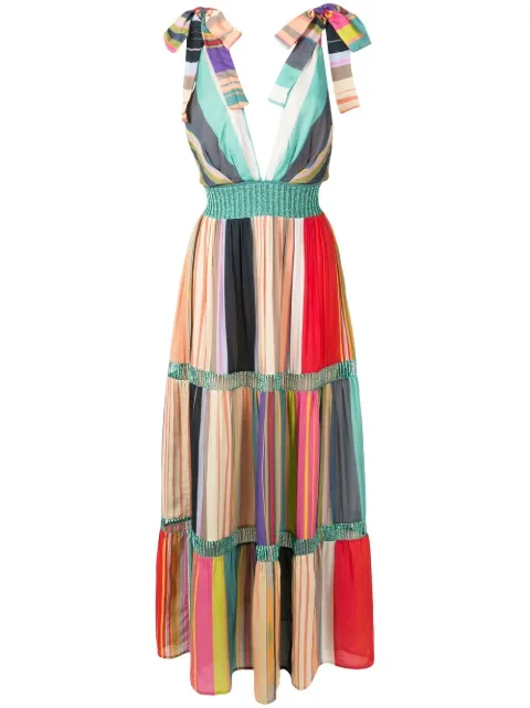 Cecilia Prado Vestido com recorte de listras
