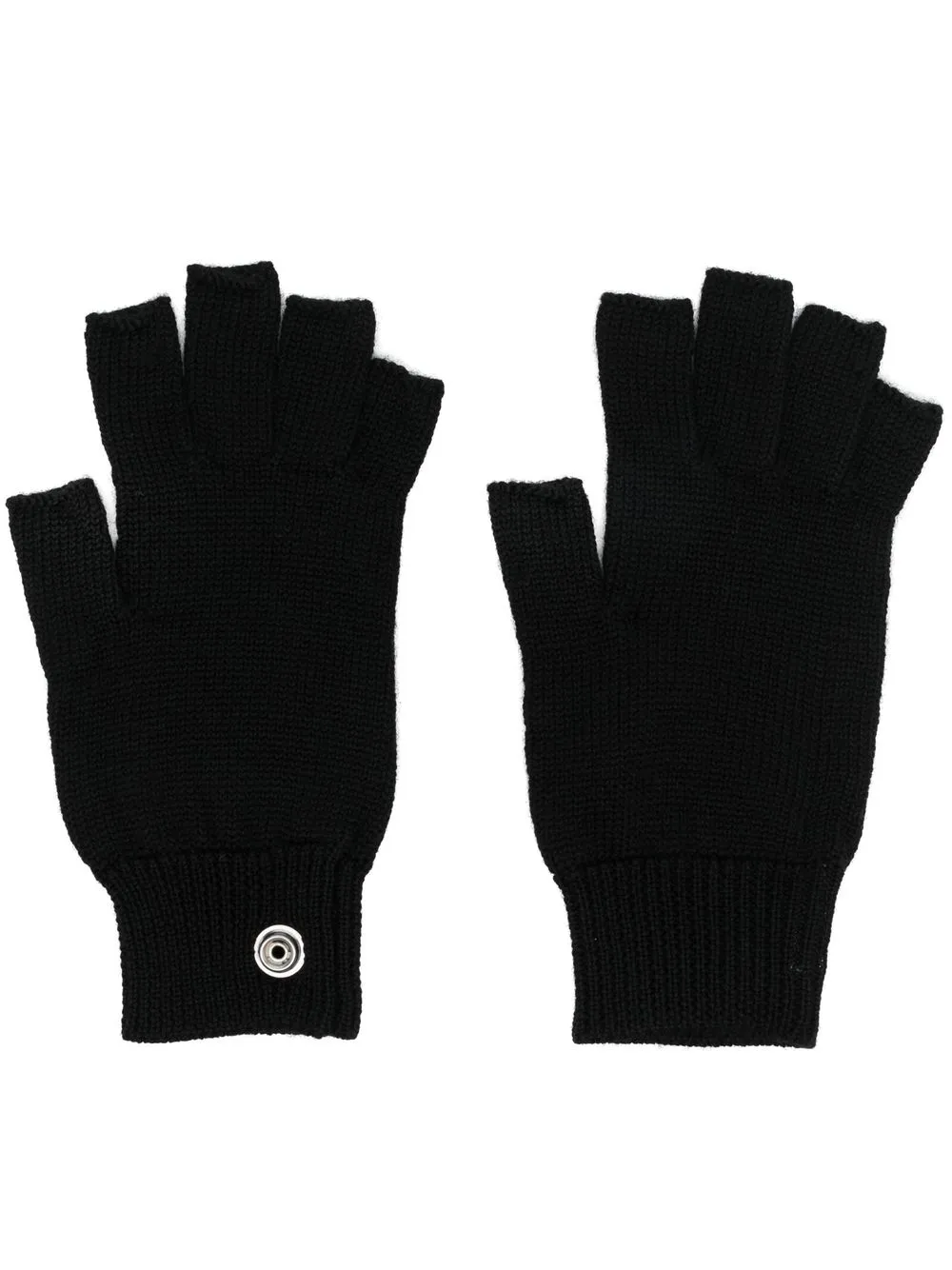 

Rick Owens guantes con detalle de canalé - Negro