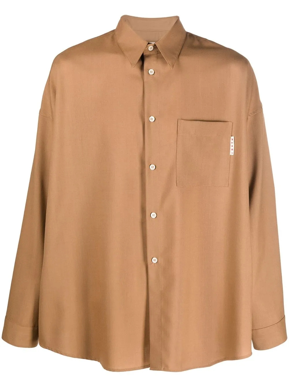 Shop Marni Chest-pocket Button-down Shirt In Brown