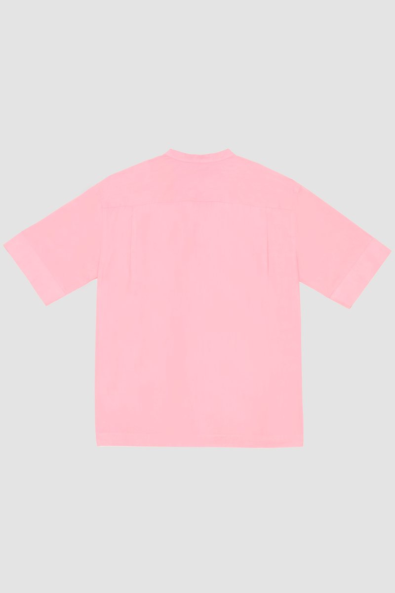 Short Sleeve Zip-Front Sheer Shirt-pink #1 Short Sleeve Zip-Front Sheer Shirt, null- 7