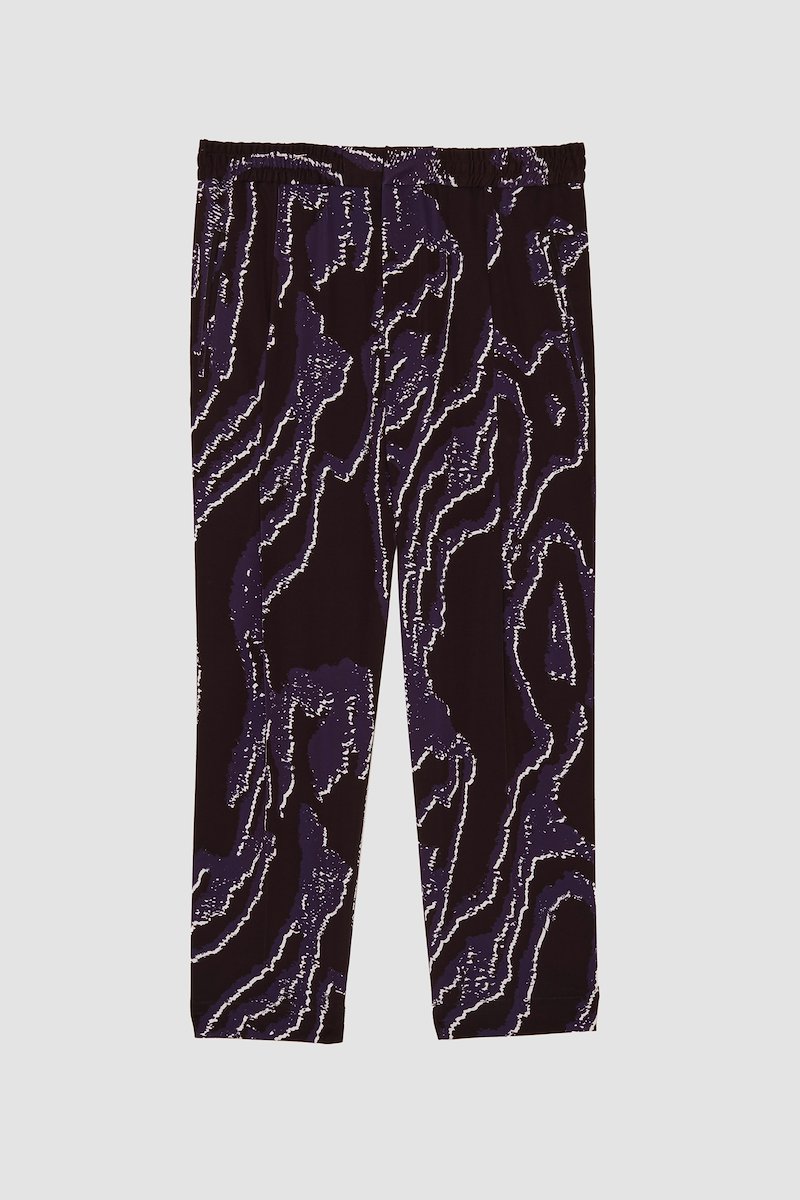 Printed Single Pleat Tapered Trouser-black #1 Printed Single Pleat Tapered Trouser, null- 5