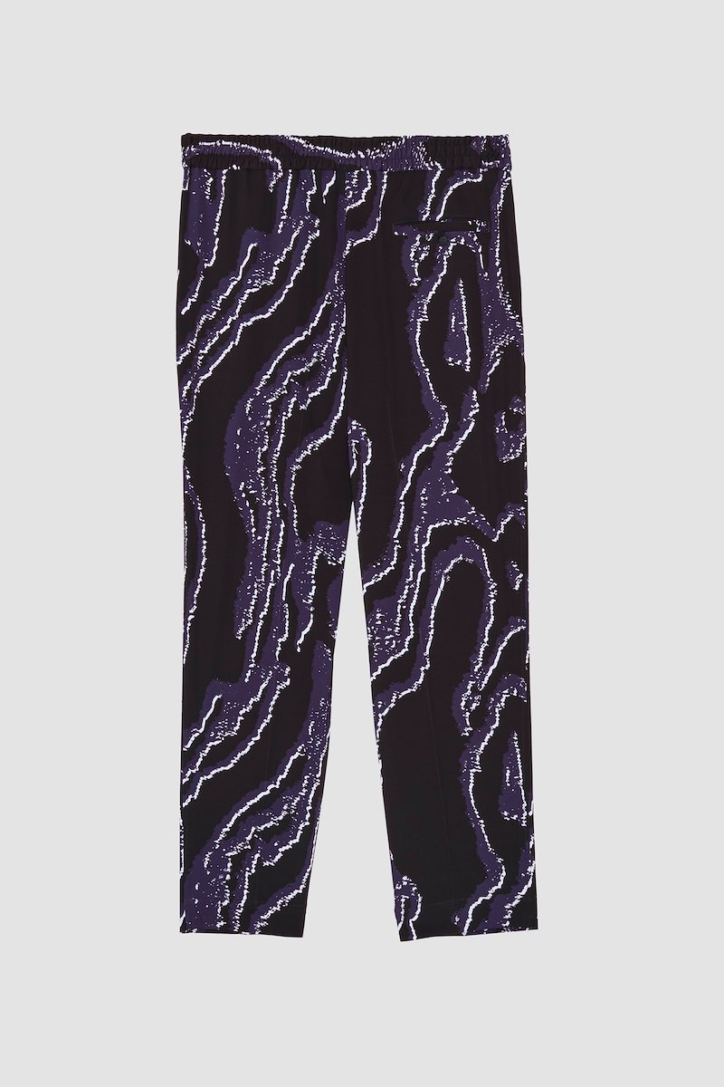 Printed Single Pleat Tapered Trouser-black #0 Printed Single Pleat Tapered Trouser, null- 6