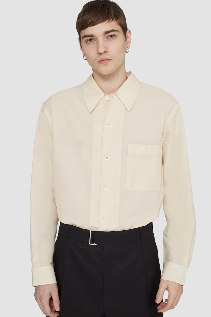 Long Sleeve Convertible Collar Sheer Shirt-neutrals #0 Long Sleeve Convertible Collar Sheer Shirt, null- 4