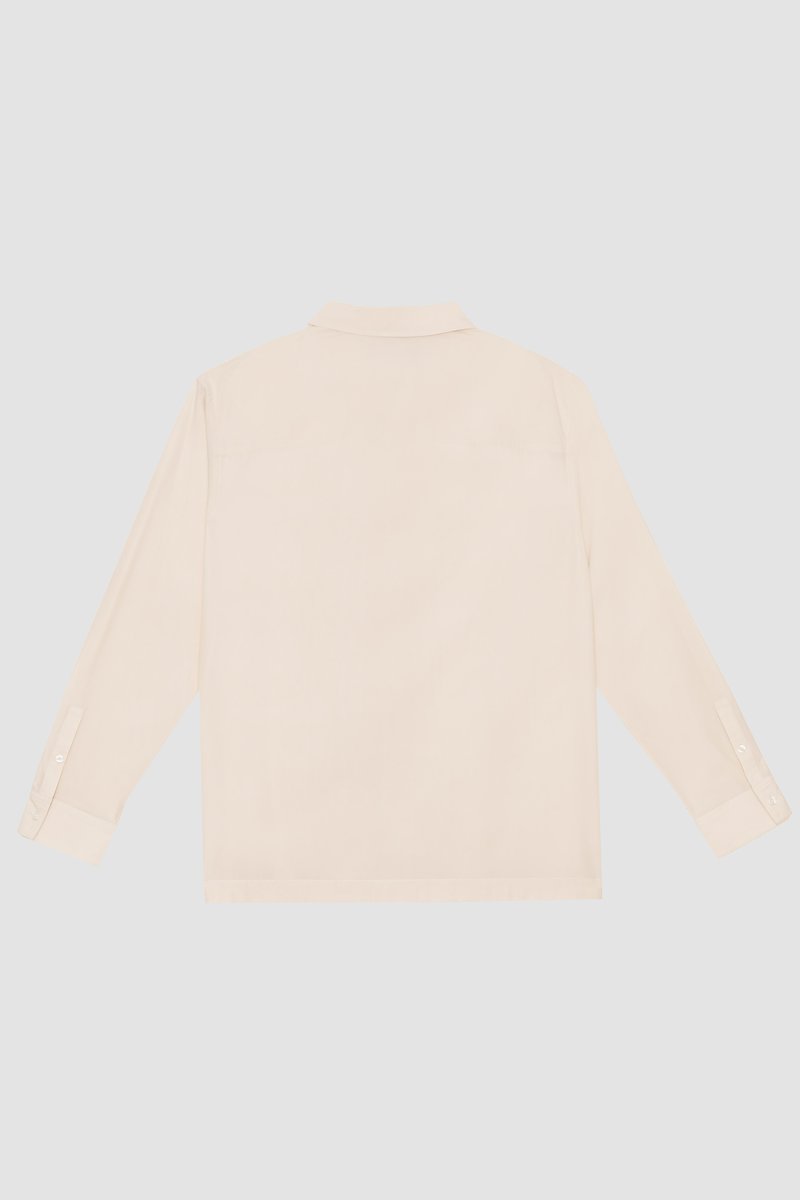 Long Sleeve Convertible Collar Sheer Shirt-neutrals #0 Long Sleeve Convertible Collar Sheer Shirt, null- 6