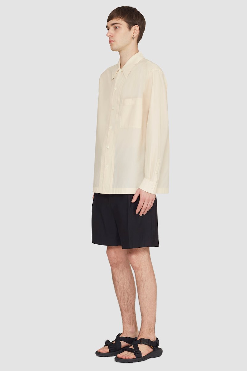 Long Sleeve Convertible Collar Sheer Shirt-neutrals #0 Long Sleeve Convertible Collar Sheer Shirt, null- 2