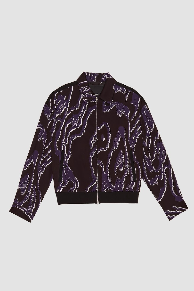 Printed Zip-Front Bowler Jacket-black #1 Printed Zip-Front Bowler Jacket, null- 5