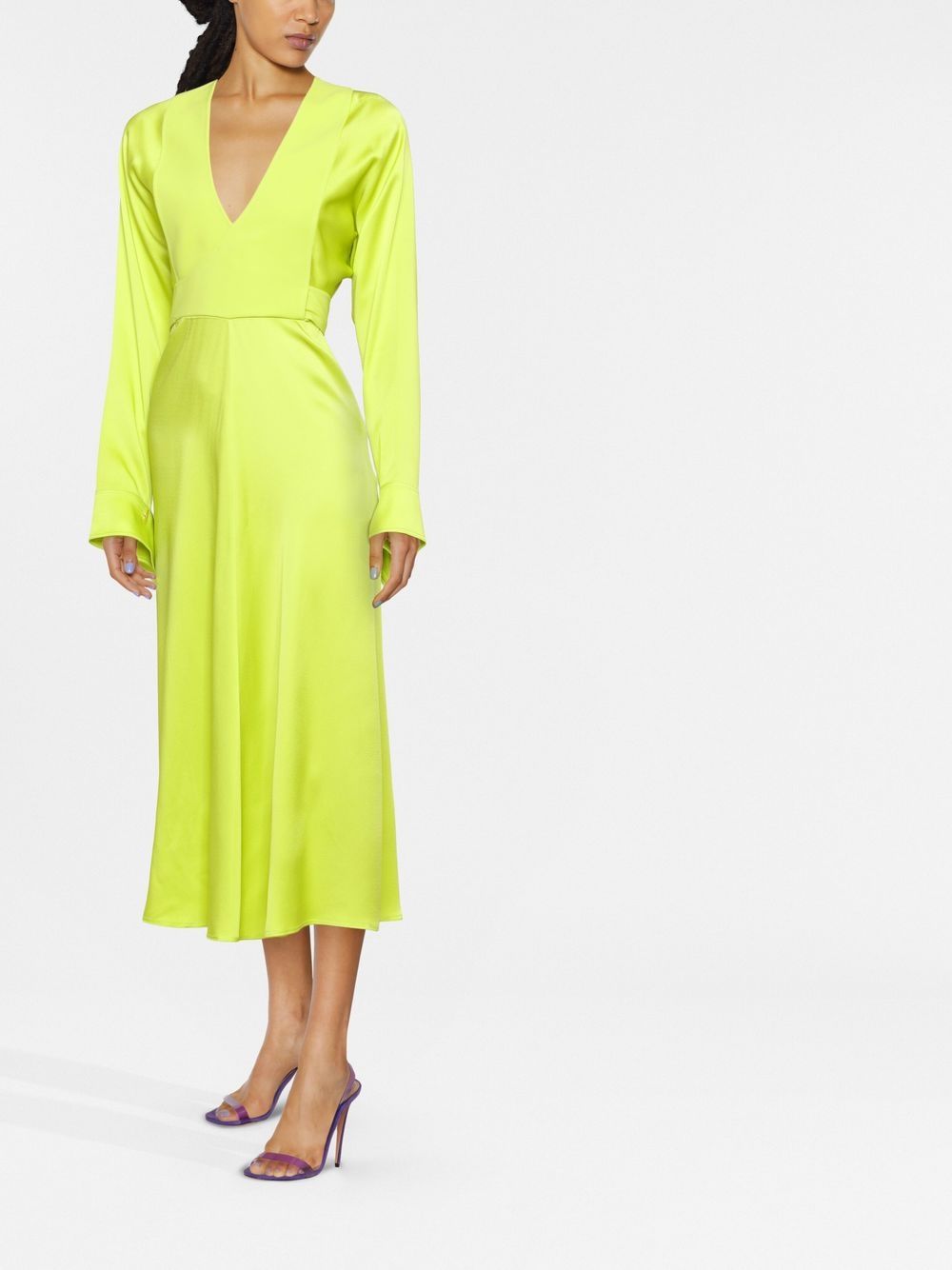 Victoria Beckham Maxi-jurk met V-hals - Groen