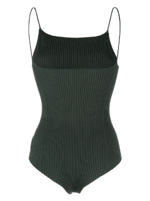 Black Ribbed Sleeveless High Neck Bodysuit