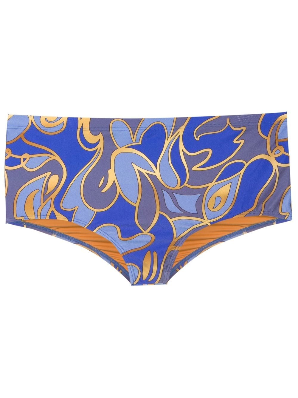 abstract-print slip-on swim trunks