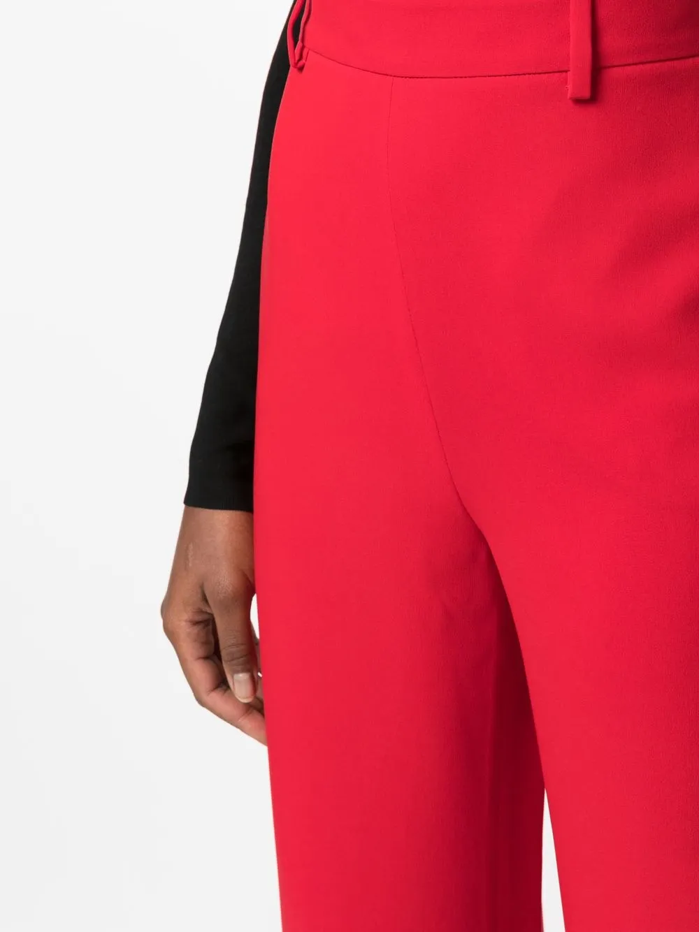 Shop Valentino High-waisted Wide-leg Trousers In Rot