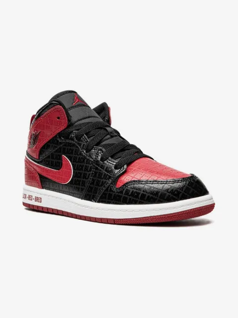 Jordan Kids "tenis Air Jordan 1 Mid ""Bred Text"""