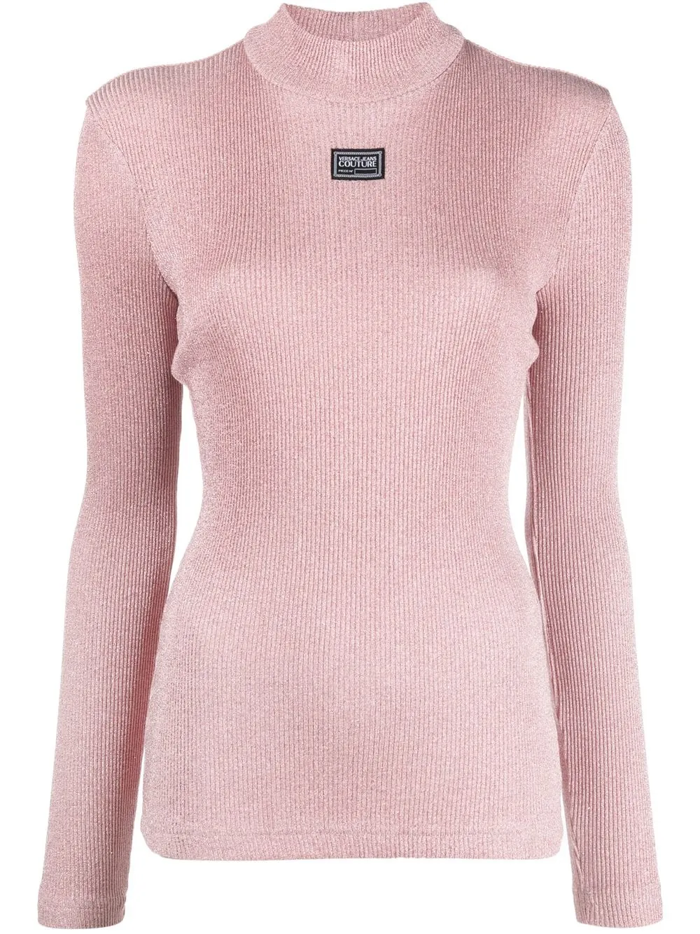 

Versace Jeans Couture logo patch ribbed jumper - Pink