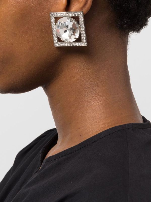 Alessandra Rich crystal embellished Stud Earrings Farfetch