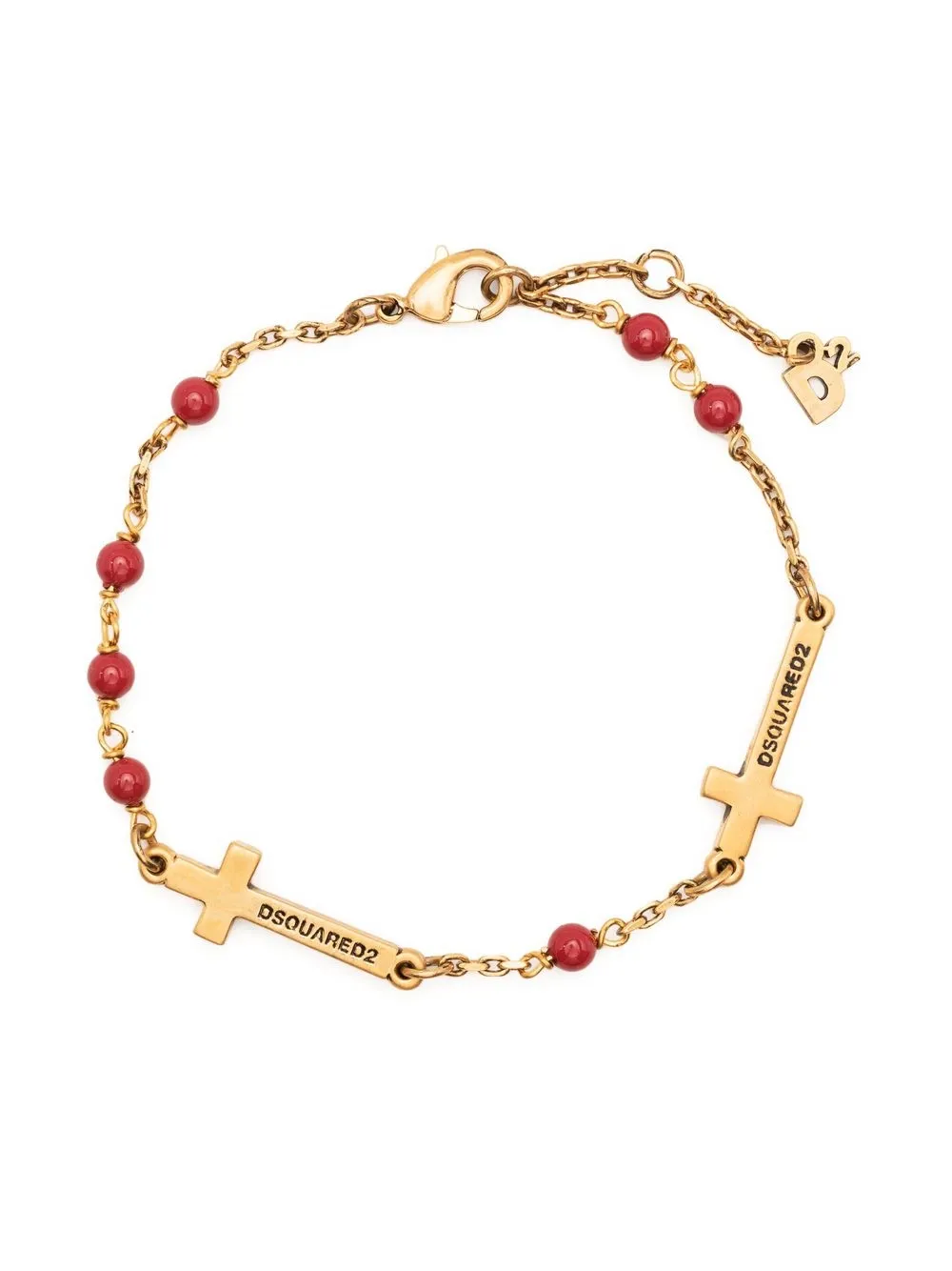 

Dsquared2 logo beaded charm bracelet - Gold