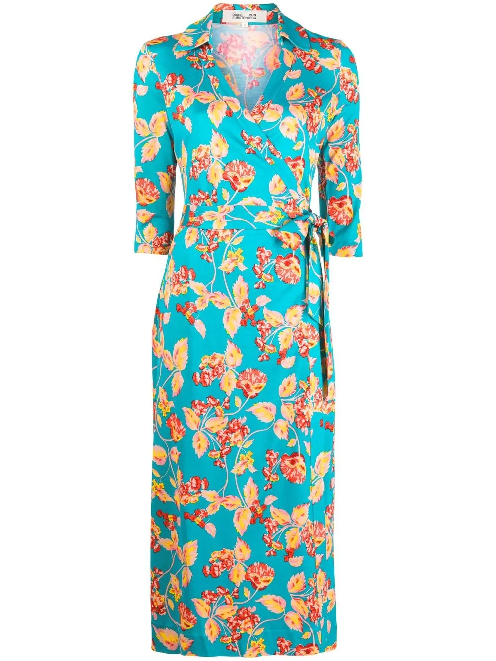 

DVF Diane von Furstenberg vestido cruzado con estampado floral - Azul