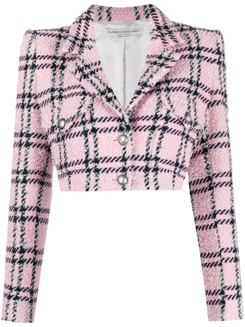 Alessandra Rich check-pattern cropped blazer