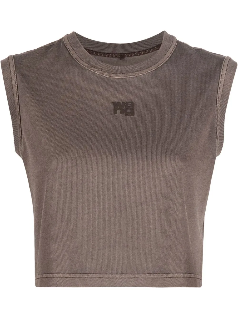 

Alexander Wang playera con logo bordado - Marrón